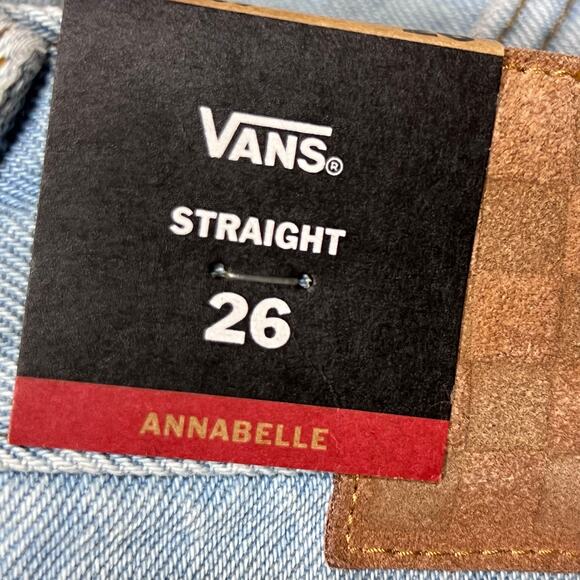 Vans Off the Wall Annabelle Denim Jeans 26x29 Light Wash Blue Straight Fit New - Picture 7 of 11